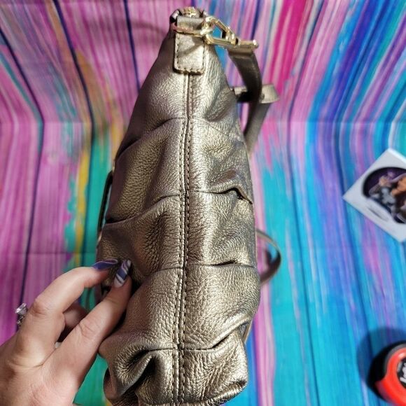 Michael Kors Rouched Gansevoort Bronze and Gold Tote or Large Hand Bag - Picture 6 of 16